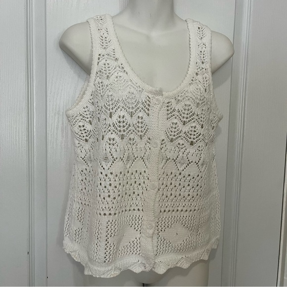 Design History Knitted Sleeveless Blouse White for Women M - Picture 10 of 10